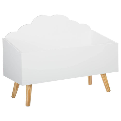 Kindertruhe Wolkenform MDF Weiss 58x45x28 cm Spielzeugaufbewahrung