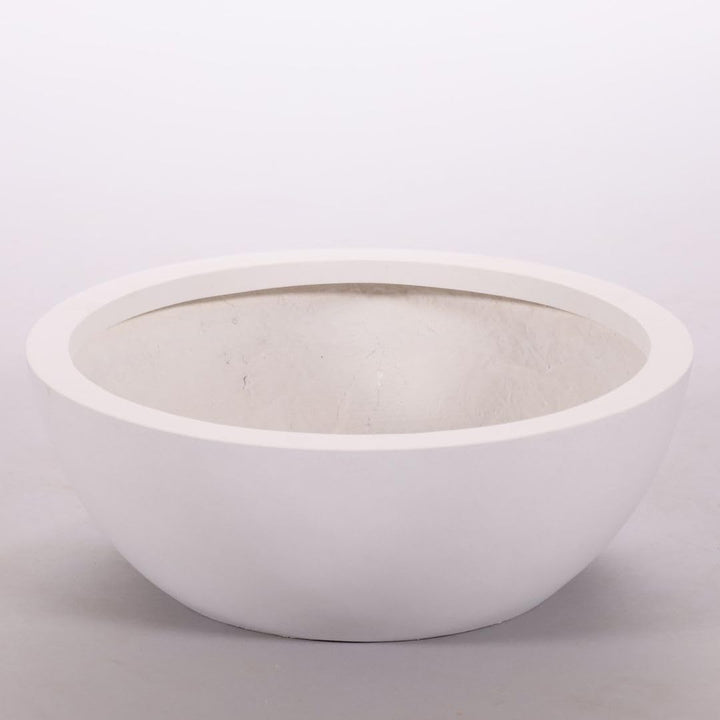 Pflanzschale Fiberglas rund Perlmutt-Weiss 46x16 cm Innen &amp; Aussen - Bild 9