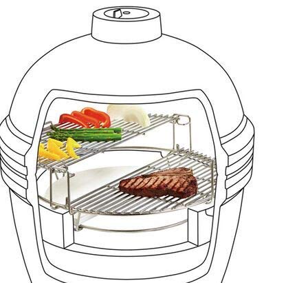 Kamado Grill Kochsystem Divide &amp; Conquer 40,5 cm Edelstahl 6-teilig - Bild 2