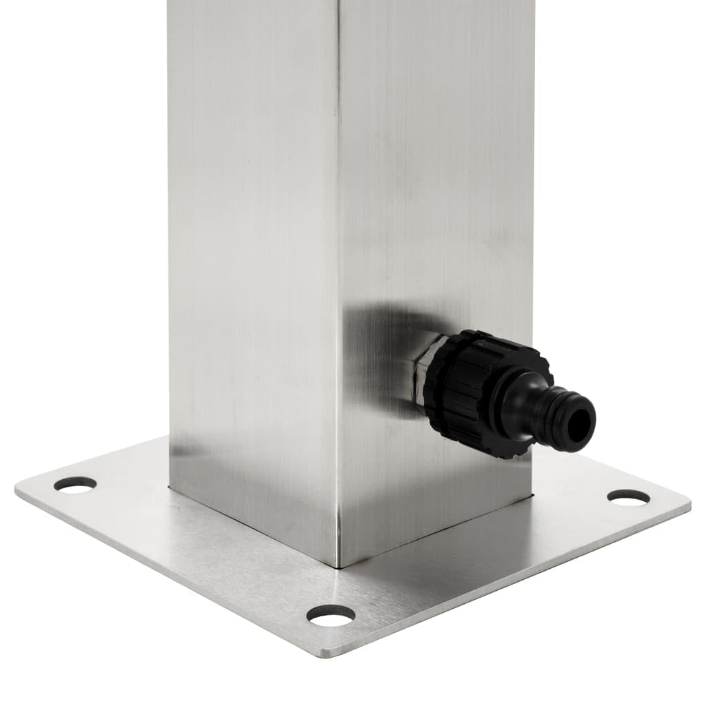 Garten-Wassersäule Edelstahl quadratisch 95 cm mit Wasserhahn - Bild 5