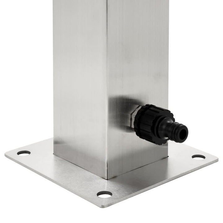 Garten-Wassersäule Edelstahl quadratisch 95 cm mit Wasserhahn - Bild 5