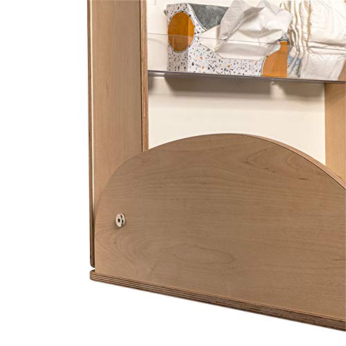 Wandwickeltisch klappbar Holzwerkstoff Buche mit grauer PU-Wickelauflage - Bild 3