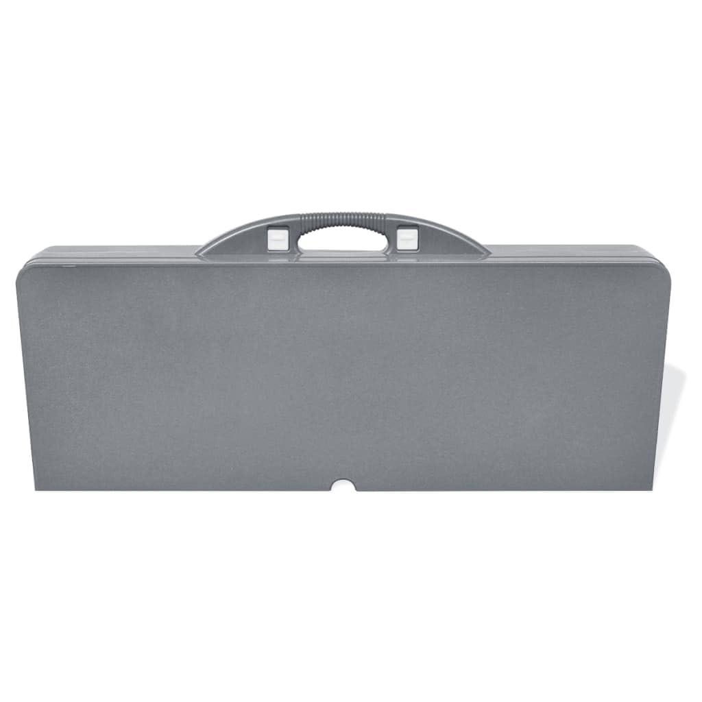 Campingtisch klappbar mit 4 Hockern Aluminium 85x65 cm Grau - Bild 3