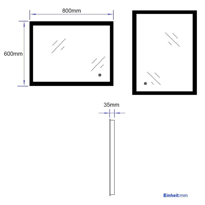 Badspiegel mit Beleuchtung 80x60cm Steckdose 3 Lichtfarben dimmbar - Bild 6
