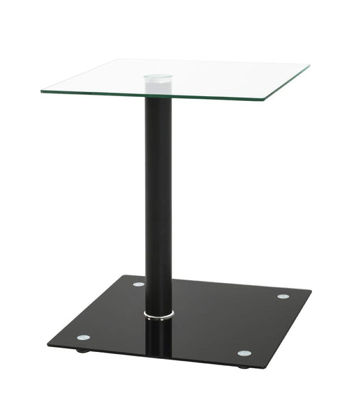 Beistelltisch Metall schwarz mit Sicherheitsglas 40x52x40 cm