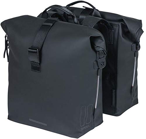 Fahrrad-Doppeltasche Damen wasserdicht PU schwarz 32x13x32cm - Bild 4