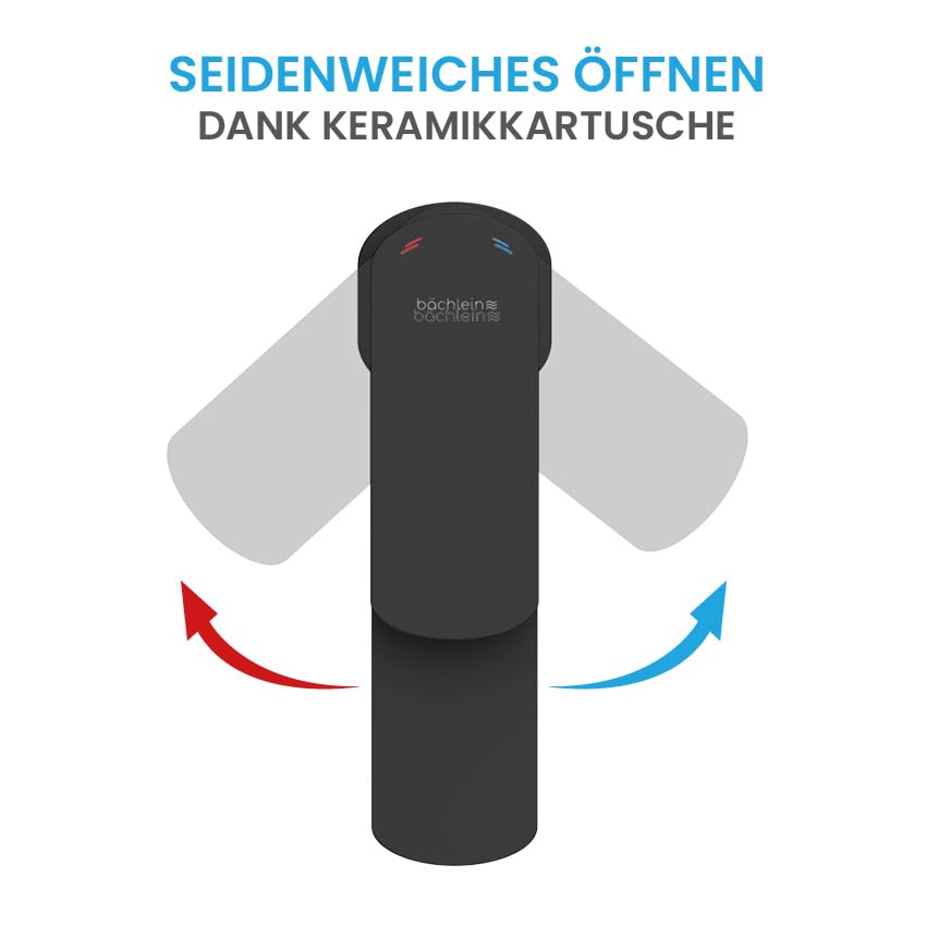 Waschtischarmatur Einhand-Mischbatterie Matt Schwarz mit Keramikkartusche - Bild 3