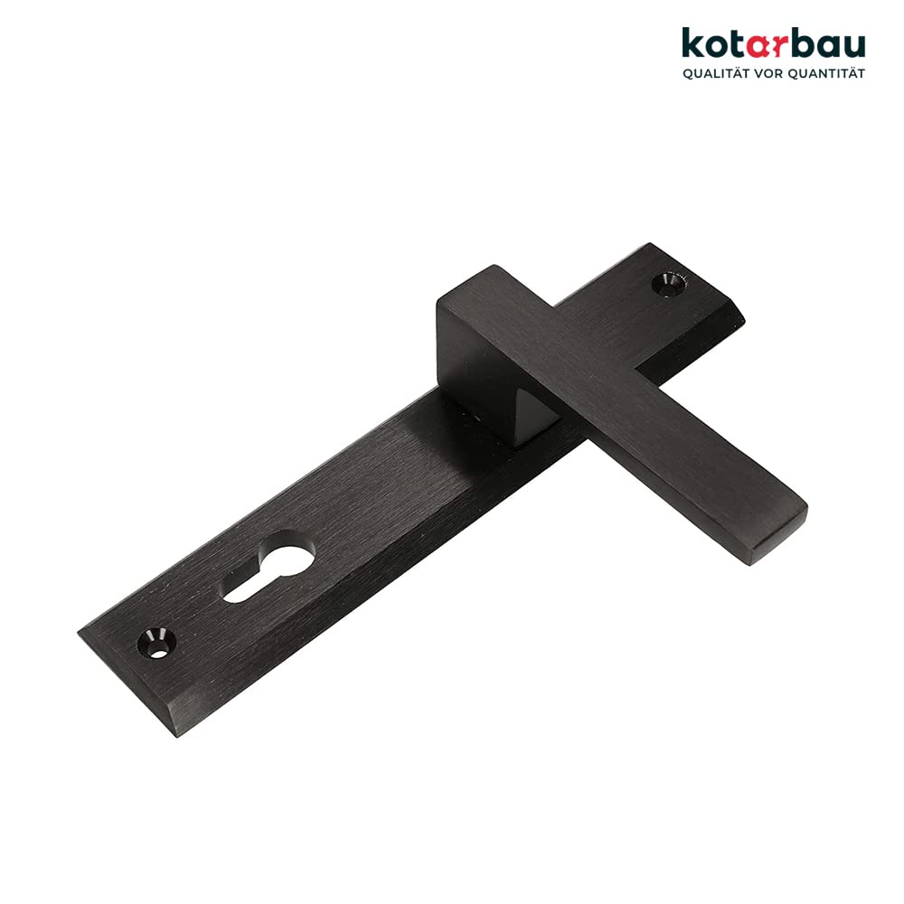 Türdrückerset Langschild 72mm Zamak Schwarz Matt für Innen+Aussen - Bild 5
