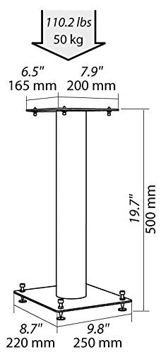 Lautsprecherständer Stahl 50 cm Höhe bis 50 kg silber - Bild 2
