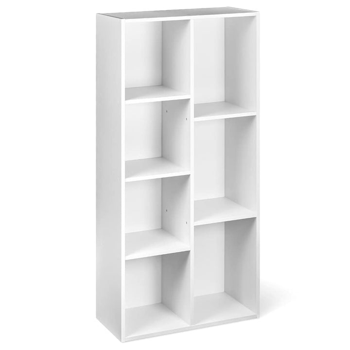 Bücherregal 7 Fächer Spanplatte MDF Weiss 50x24x106 cm