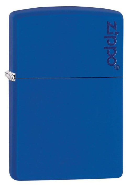 Sturmfeuerzeug Messing nachfüllbar Royal Blue Matte mit Logo