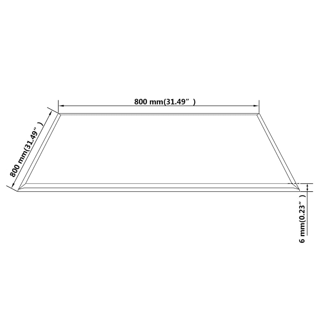Tischplatte Hartglas quadratisch 80x80 cm schwarz für Esstisch - Bild 2
