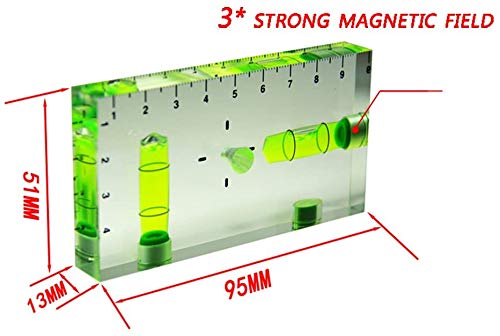 Wasserwaage T-Form Acryl mit 3 Magneten, 95x51x13 mm - Bild 2