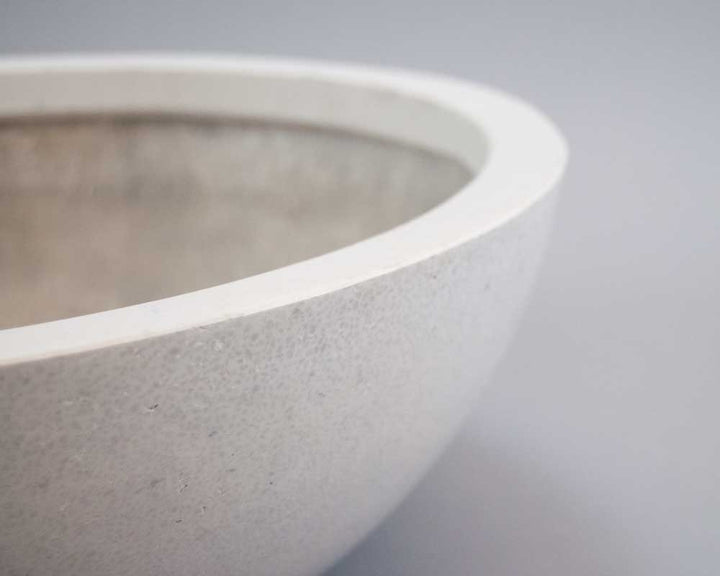 Pflanzschale Fiberglas rund Perlmutt-Weiss 46x16 cm Innen &amp; Aussen - Bild 2