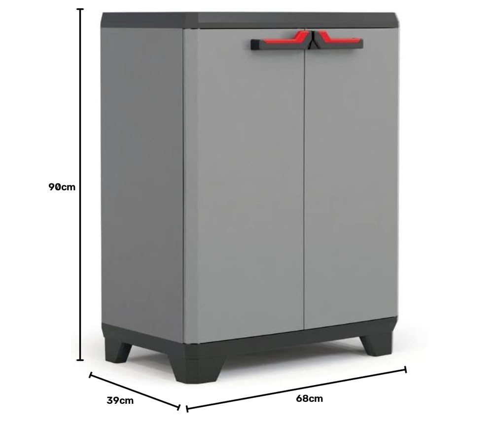 Kunststoffschrank niedrig 68x39x90cm abschliessbar Garage Keller - Bild 3
