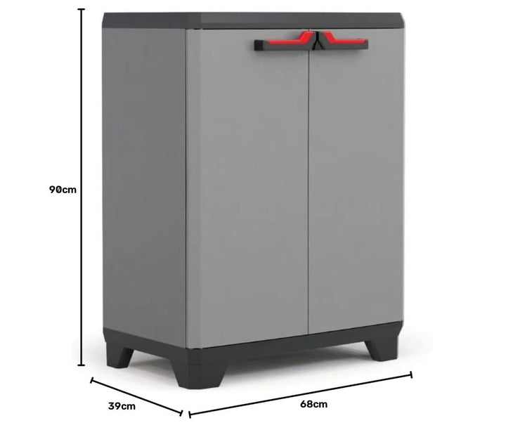 Kunststoffschrank niedrig 68x39x90cm abschliessbar Garage Keller - Bild 3