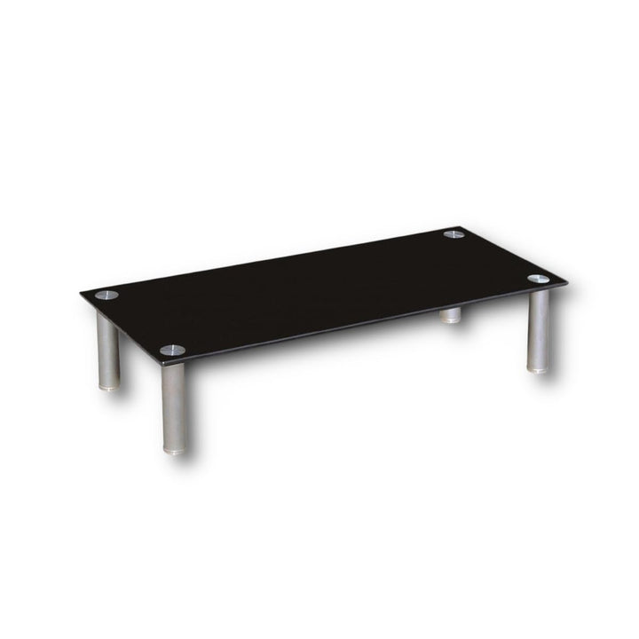TV-Ständer Sicherheitsglas Schwarz 80 cm mit 17 cm Erhöhung