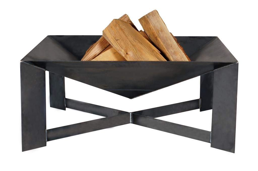 Feuerschale Rohstahl quadratisch 70x70 cm für Garten und Terrasse