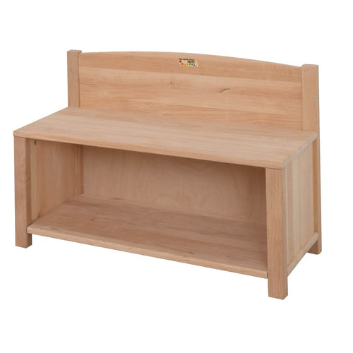 Kinder-Sitzbank mit Schuhablage Massivholz Erle 75cm Kindergarten