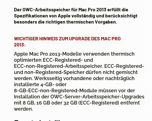 RAM Upgrade Kit 64GB DDR3 ECC-R 1866MHz für Mac Pro Late 2013 - Bild 3