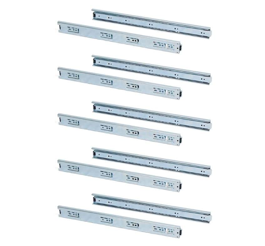 Schubladenführungen Vollauszug Stahl verzinkt 400 mm 5er-Set - Bild 3