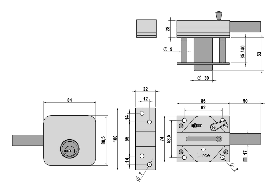 Sicherheitsriegel Chrom stossresistent Anti-Bumping 74x85mm - Bild 7