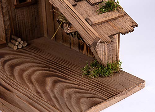 Weihnachtskrippe Holz handgefertigt 52x25x25 cm Tischkrippe - Bild 6