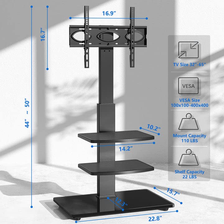 TV Bodenständer 32-75 Zoll höhenverstellbar schwenkbar bis 50 kg - Bild 5