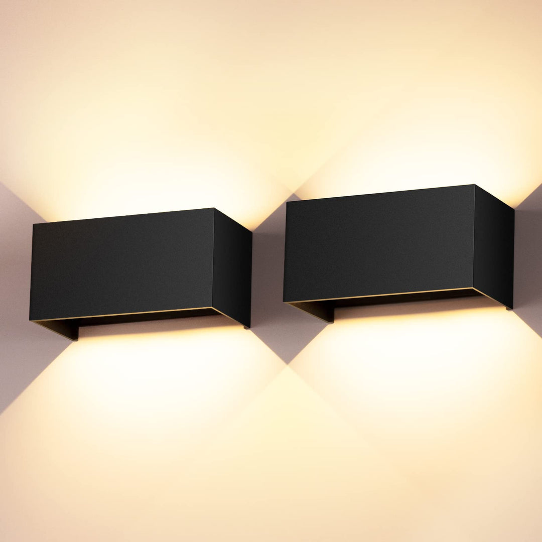 LED Wandleuchte 24W 2er-Set Aluminium IP65 3000K Innen/Aussen