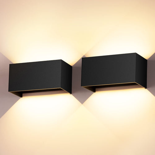 LED Wandleuchte 24W 2er-Set Aluminium IP65 3000K Innen/Aussen