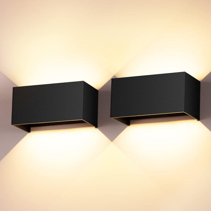 LED Wandleuchte 24W 2er-Set Aluminium IP65 3000K Innen/Aussen