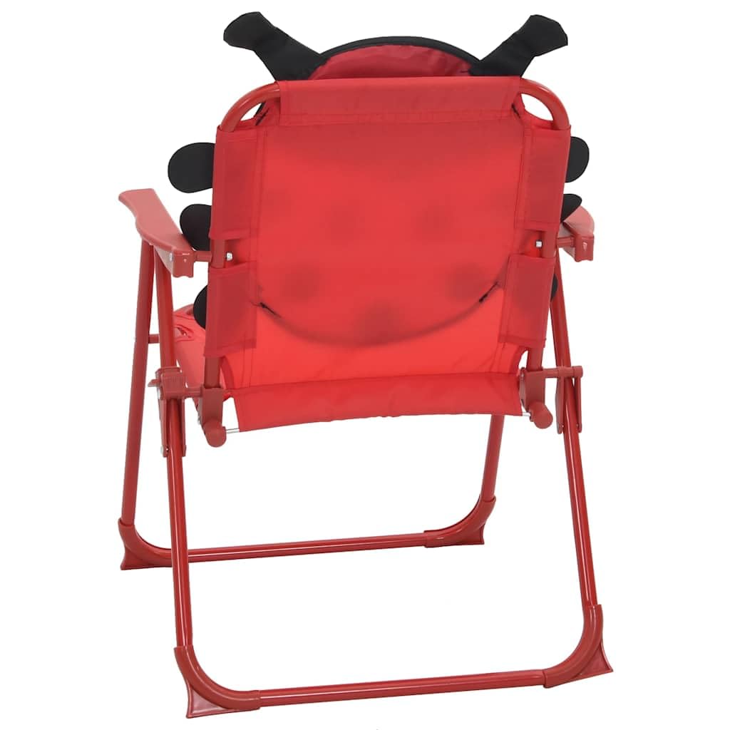 Kinder-Bistro-Set 3-teilig mit Sonnenschirm Stahl Rot Outdoor - Bild 10