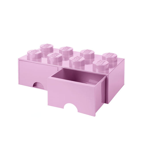 LEGO Brick Aufbewahrungsbox 2 Schubladen stapelbar 9,4 l Hellrosa
