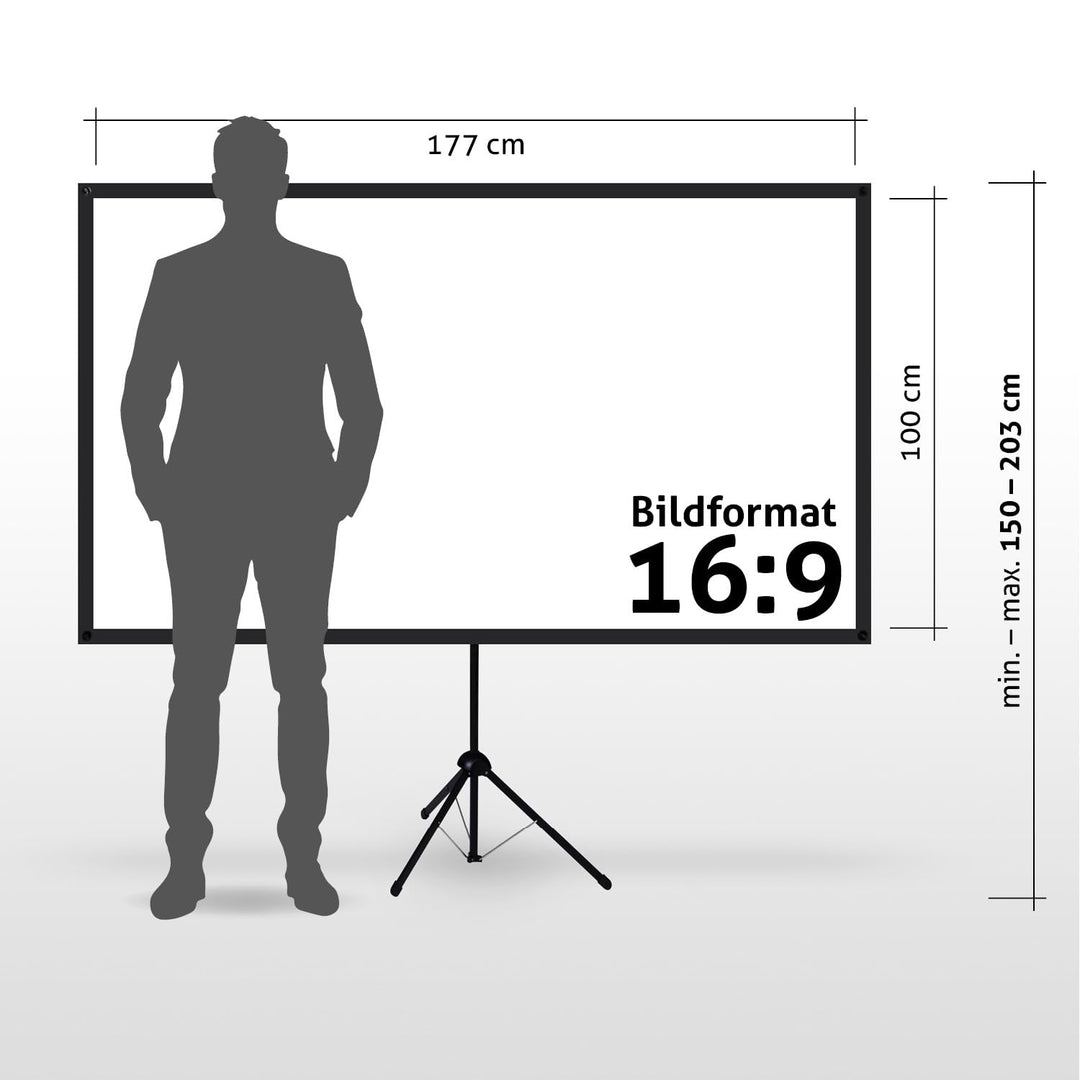 Stativleinwand X-Type 80 Zoll 16:9 für Heimkino und Events - Bild 2