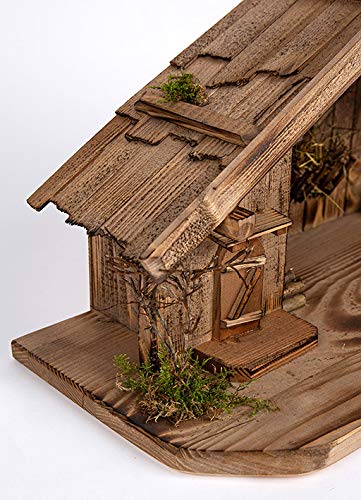 Weihnachtskrippe Holz handgefertigt 52x25x25 cm Tischkrippe - Bild 3