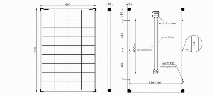 Solarmodul Polykristallin 100W 12V für Wohnmobil, Boot &amp; Gartenhaus - Bild 4