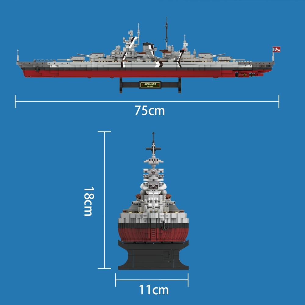 Klemmbausteine Schlachtschiff Bismarck WWII Modell 2081 Teile - Bild 8