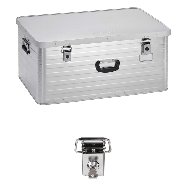 Aluminiumbox 130 Liter mit Schloss-Set und Moosgummidichtung