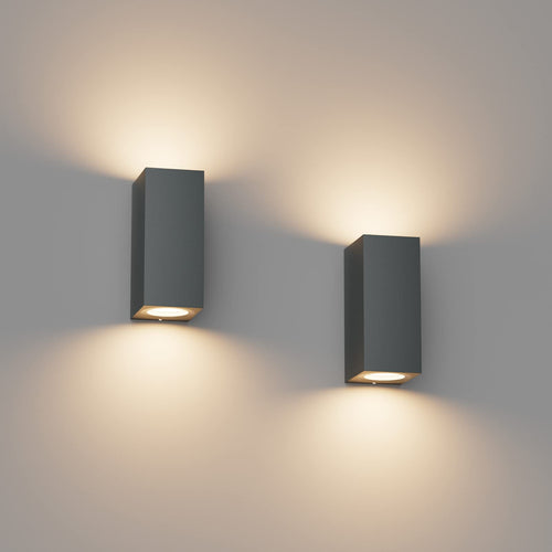 Ausenwandleuchte GU10 Anthrazit IP65 2er-Set ohne Leuchtmittel
