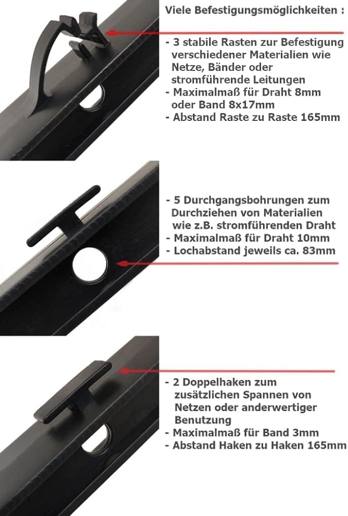 Überkletterschutz Doppelstabmattenzaun 45° Ausleger 10er-Set schwarz - Bild 5
