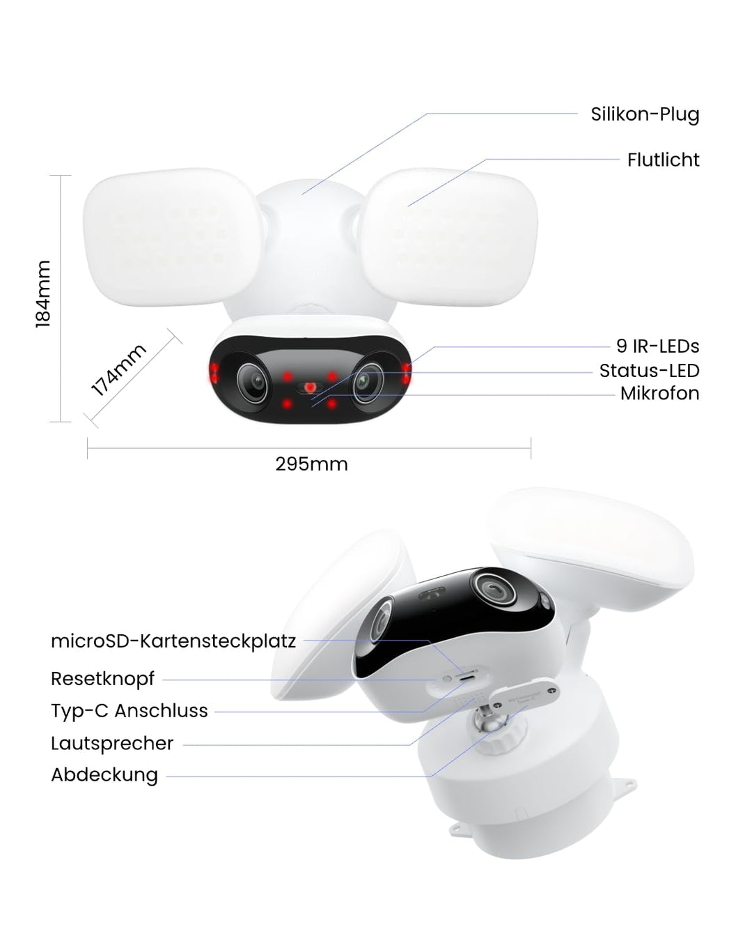 Überwachungskamera Aussen 4K 8MP Flutlicht 3000 Lumen Wi-Fi 6 - Bild 9