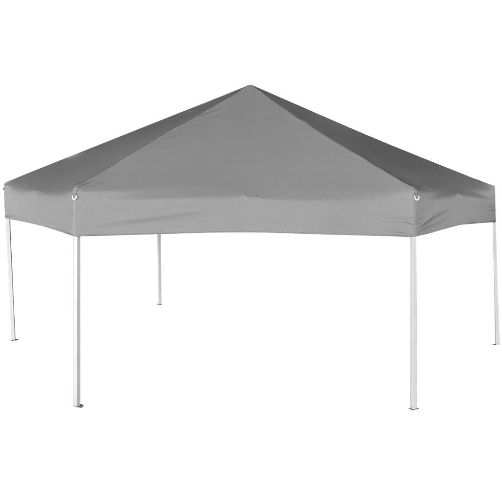 Pavillon Sechseckig Pop-Up 3,6x3,1m Stahl wasserfest Grau - Bild 4