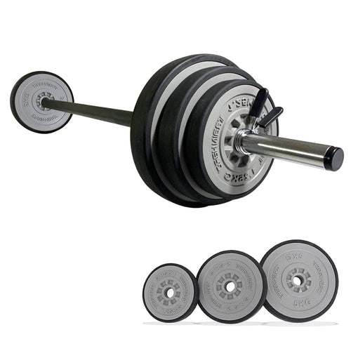 Langhantelset 20 kg mit 6 Scheiben, 140 cm Stange, Heimtraining