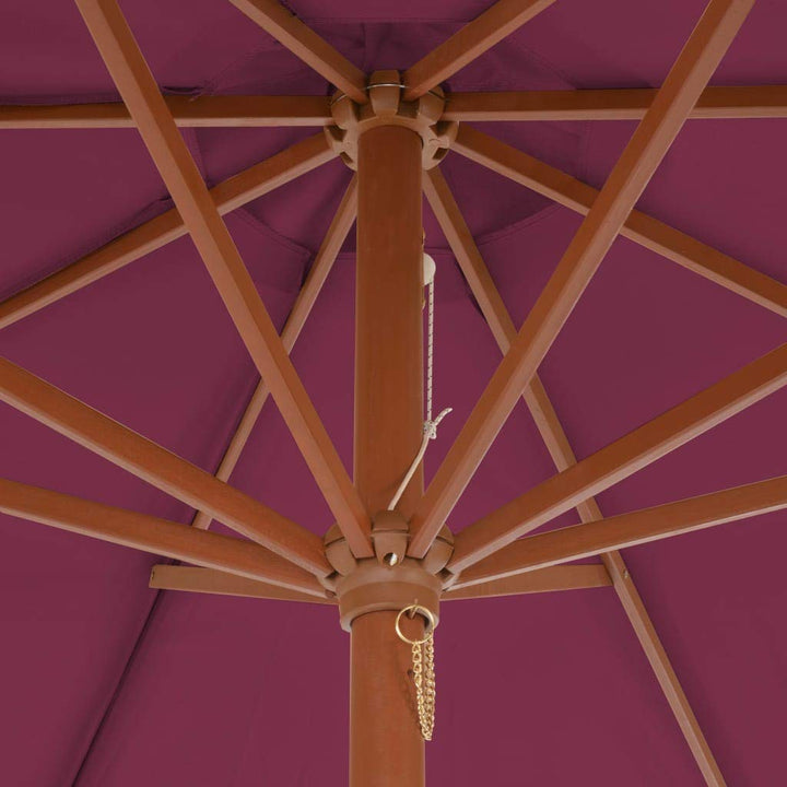 Sonnenschirm Holzmast Bordeauxrot 300x250 cm für Balkon &amp; Terrasse - Bild 4