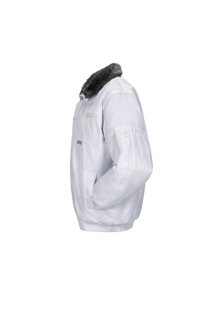 Pilotenjacke wasserabweisend mit Webpelzfutter Grösse L Weiss - Bild 3