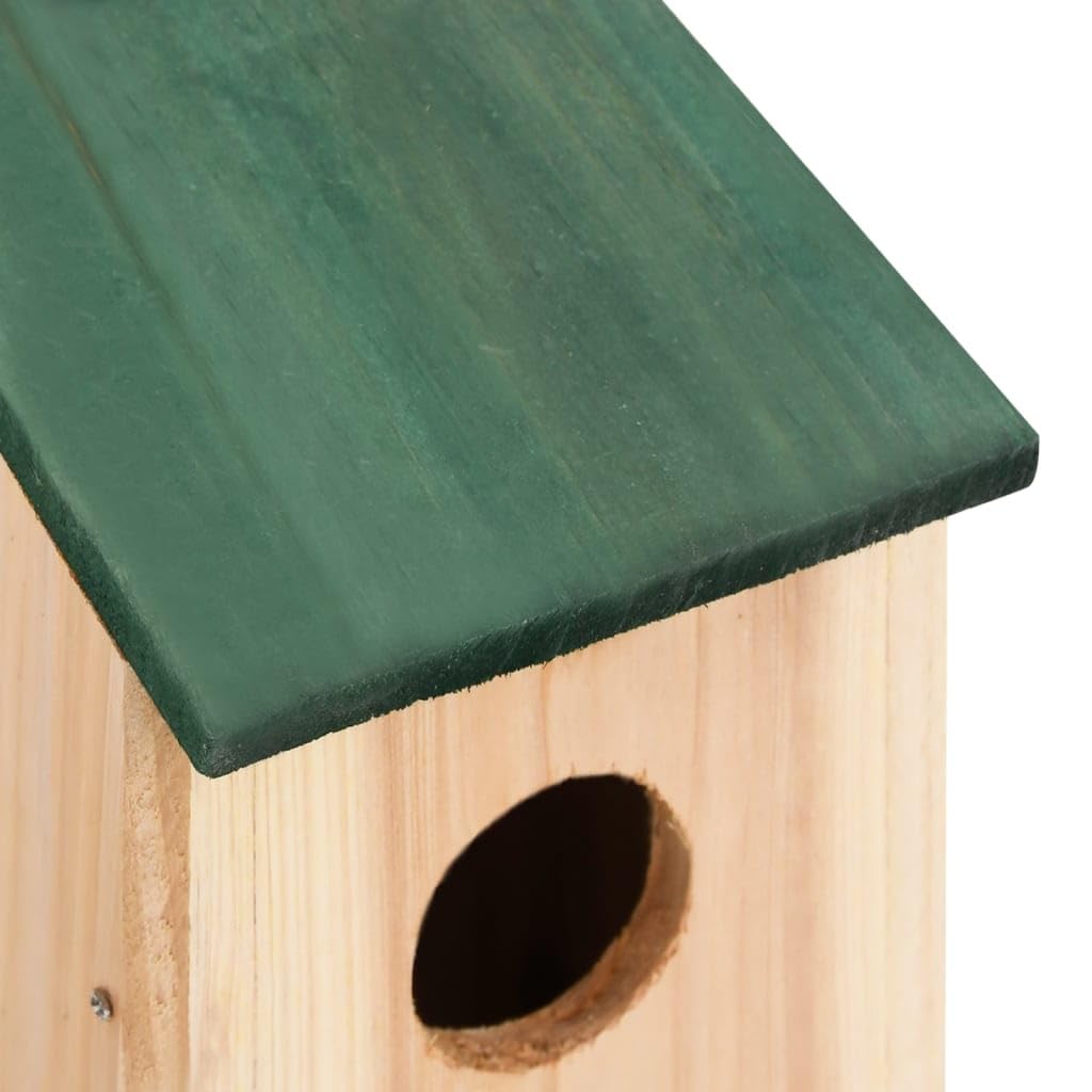 Vogelhaus Kiefernholz 12x12x22 cm mit Metallbügel 4er-Set - Bild 4