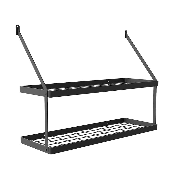 Wandregal Küche Doppel-Pfannenhalter 75cm matt schwarz 12 Haken - Bild 9