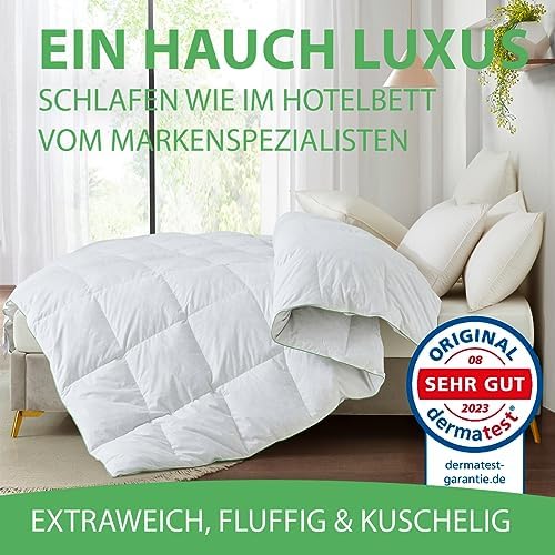 Ganzjahres-Daunendecke 220x240 cm Federn &amp; Daunen 450 gsm Oeko-Tex - Bild 7