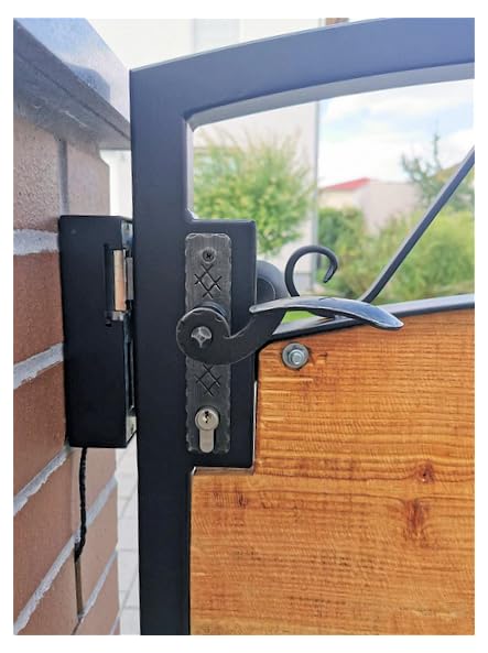 Drückergarnitur Schmiedeeisen Gartentür antik-schwarz Wechselgarnitur - Bild 2