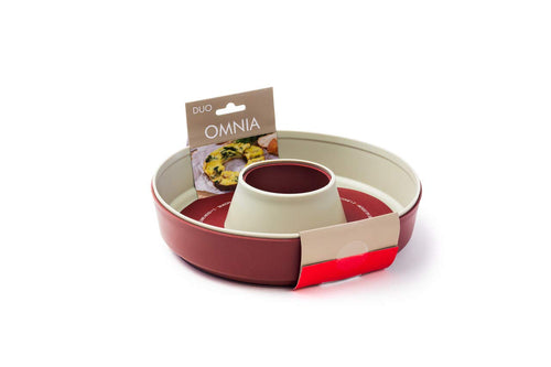 Silikonform Duo für Omnia-Backofen 2 Formen Antihaft rot